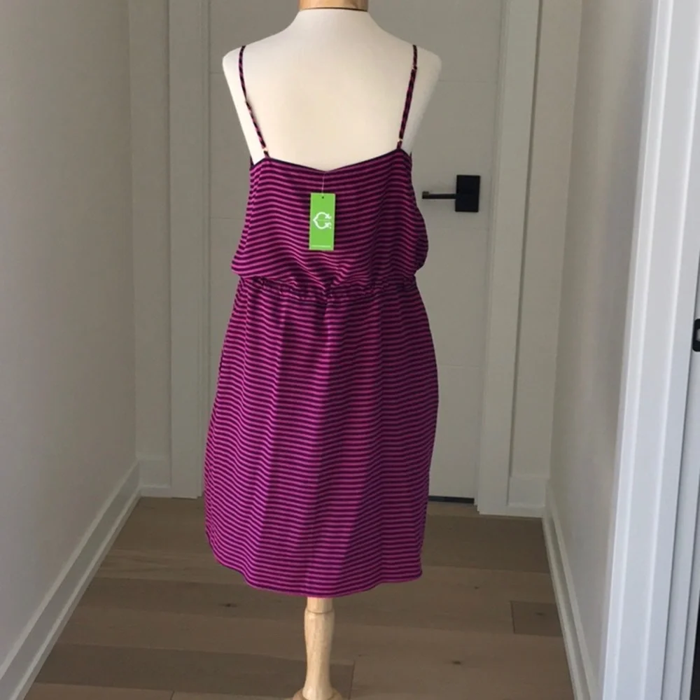 C. wonder silk stripe dress